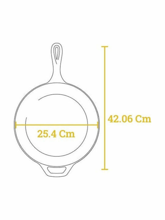 Lodge Pan With Lid made of Cast Iron 26.04cm