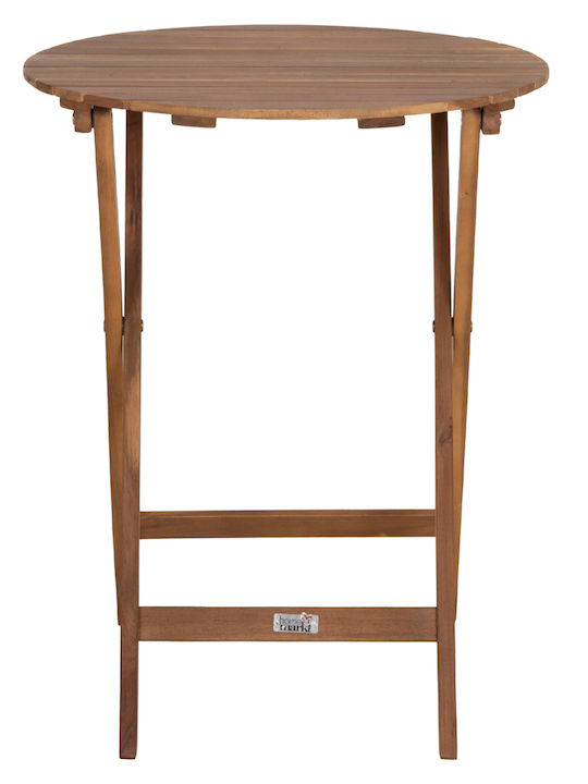 Wooden Table for Small Outdoor Spaces Foldable Truyen Natural 60x60x74cm
