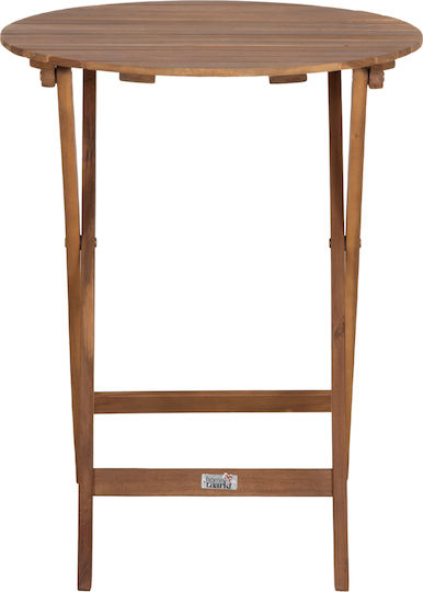 Wooden Table for Small Outdoor Spaces Foldable Truyen Natural 60x60x74cm