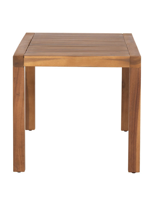 Wooden Auxiliary Table for Small Outdoor Spaces Bler Natural 44x44x40cm