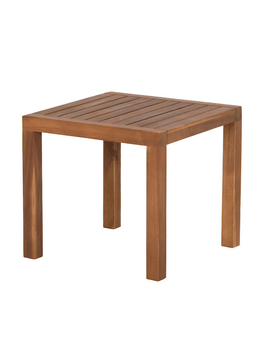 Wooden Auxiliary Table for Small Outdoor Spaces Bler Natural 44x44x40cm