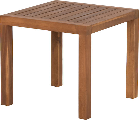 Wooden Auxiliary Table for Small Outdoor Spaces Bler Natural 44x44x40cm