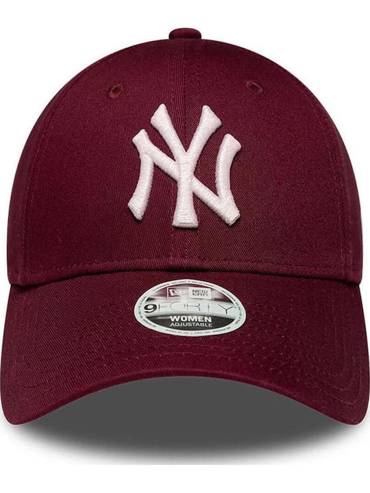 New Era New York Yankees MLB Metallic Logo 9Forty Adjustable Cap Women's Dark Red 60915782