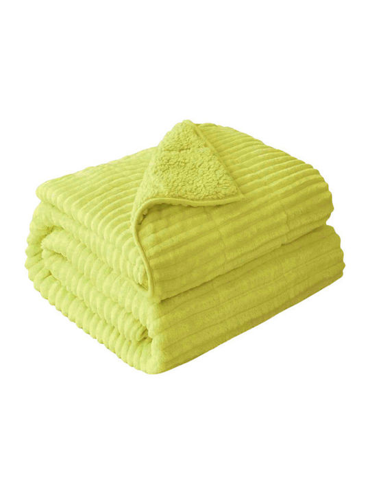 Kraft World Sherpa Decke Übergröße 220x240cm Gelb RIGE-Gelb