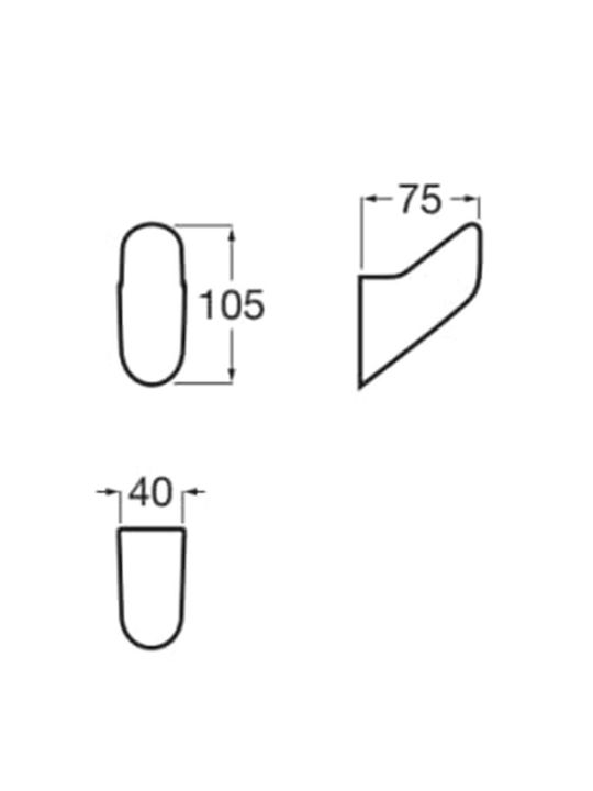 Roca Onda Badezimmerhaken Einzel mit Schrauben 4x7.5cm Weiß
