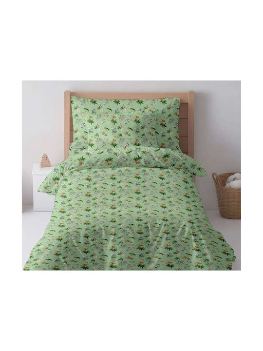 Astron Italy Set Kids Sheets Cotton Forest Safari Green 175x260cm 3 Pieces