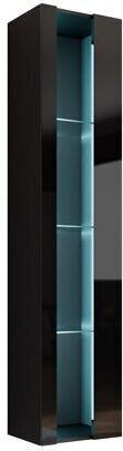 Vilrin V Wall Display Cabinet for Living Room made of Wood with Glass and Lighting 40x30x180cm