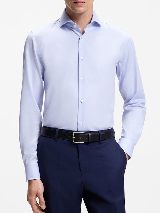 Boss Βαμβακερό Πουκάμισο Lightblue