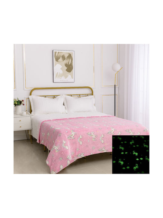 Silk Fashion Decke Unicorn Leuchtend Rosa 170x220cm