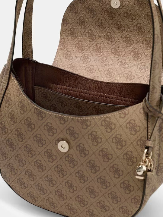 Damen Handtaschen Flap Tasche Beiges Latte Logo