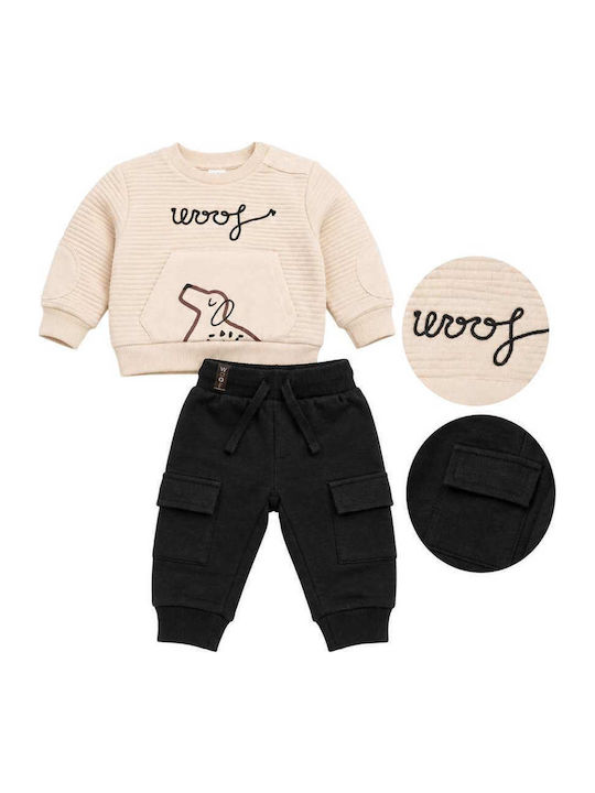 Babybol Set Prosoape Cu Pantaloni Ecru-Antracit 2 Bucăți