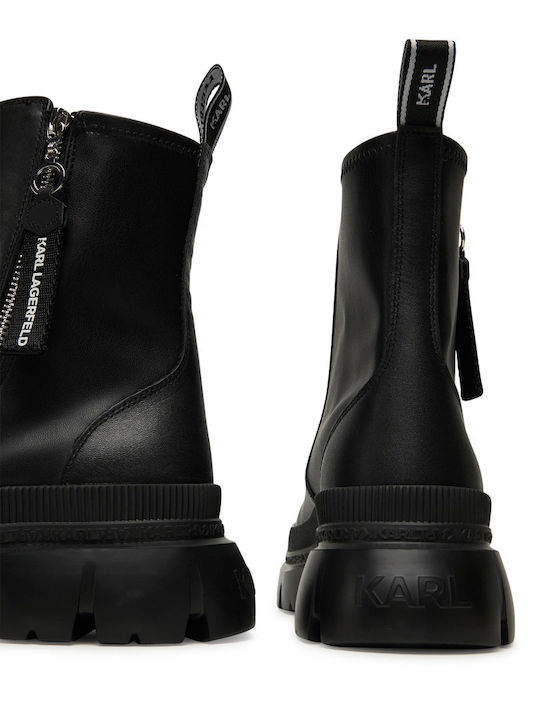 Trekka Leder Damen Stiefeletten Knöchel Schwarz