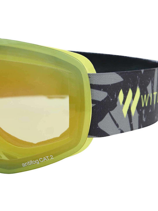 Witeblaze Μάσκα Σκι & Snowboard Ενηλίκων Πράσινη με Φακό σε Πράσινο Χρώμα