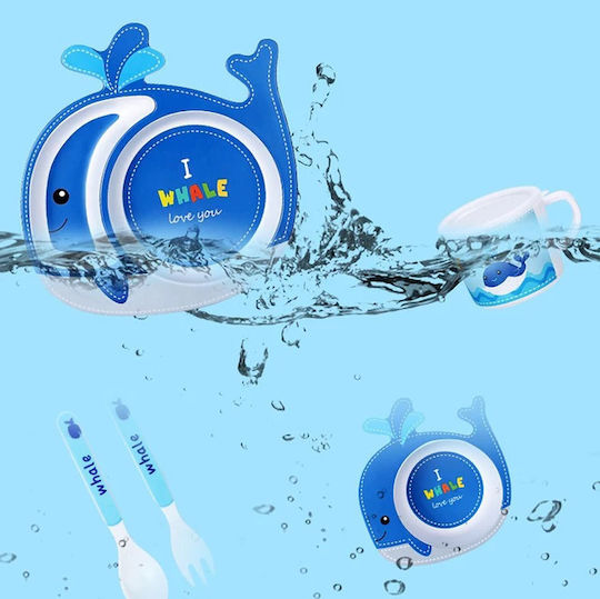 Baby Cloud Whale Bamboo Feeding Set 5 pcs for 12+ Months