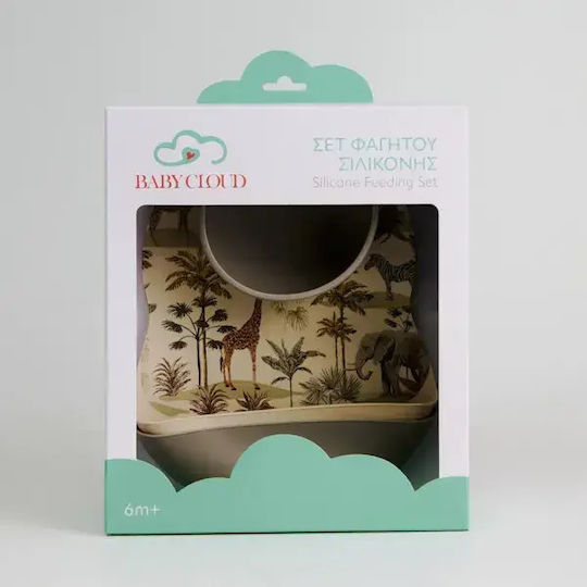Baby Cloud Silicone Feeding Set with Anti-Slip Base 4 Pcs