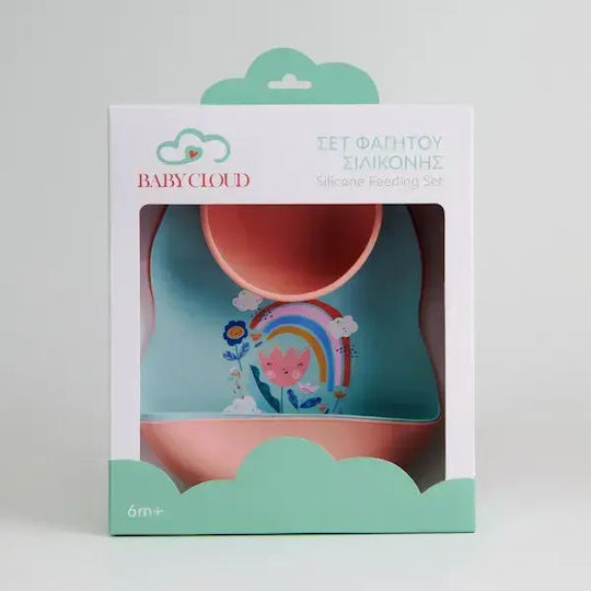 Baby Cloud Silicone Feeding Set with Anti-Slip Base 4 Pieces