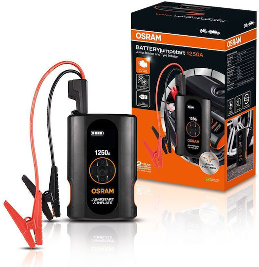 Osram Tragbarer Batterie-Starter Auto & Motorrad mit Pumpe 12V