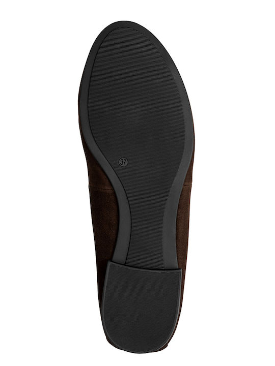Wildleder Damen Ballerinas in Braune Farbe