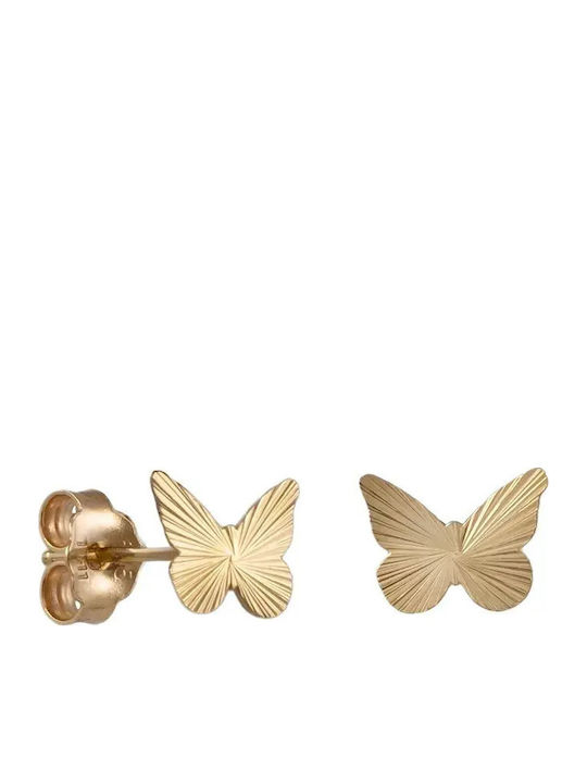 Детски Обици Studs Пеперуди от Злато 14 Карата