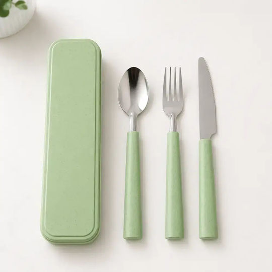 Pandaboo Baby Set with Fork in Case Pink 2 Pieces