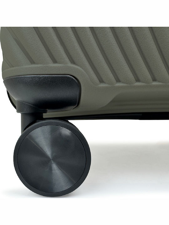 Green Куфар за Пътуване Ръчен Багаж Твърд Green с 4 Колелца Височина 56см
