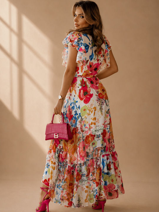 Boho Chic Αέρινο Κρουαζέ Φόρεμα Elisabeta White