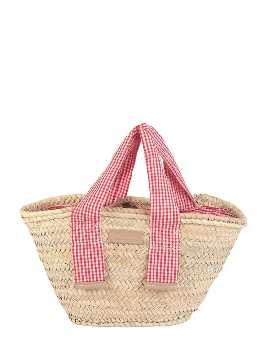 Kbas Red Wicker Beach Bag