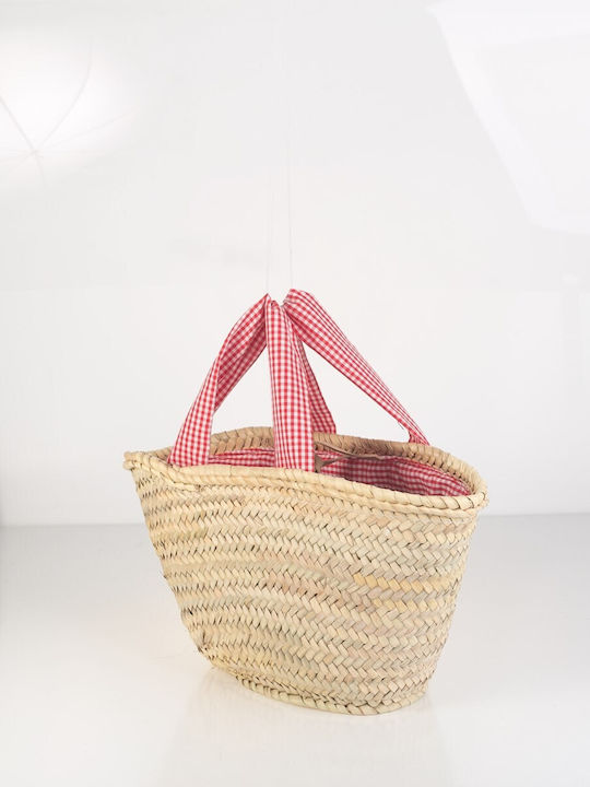 Kbas Red Wicker Beach Bag