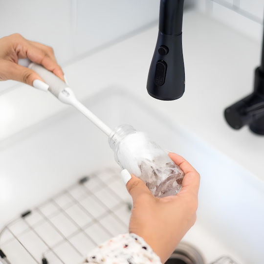 Ubbi Cleaning Brush for Baby Bottles Grey