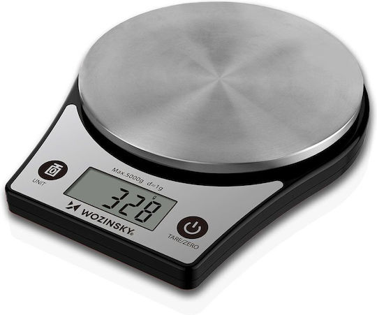 Wozinsky Digitale Küchenwaage mit Eimer bis 5kg Schwarze