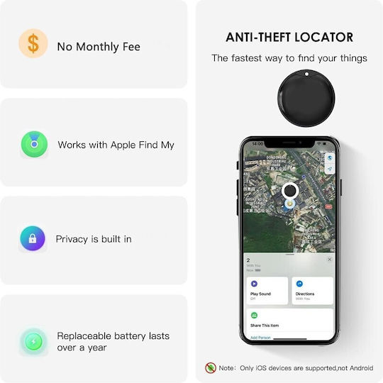 XD-2604 Compatibil cu Apple Find My și Google Find Hub Negru