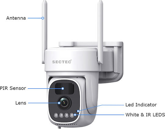 Sectec Sistem de Supraveghere 12 Camere Wireless IP 3MP cu Hub de Control