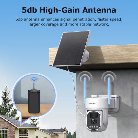 Sectec Sistem de Supraveghere 12 Camere Wireless IP 3MP cu Hub de Control