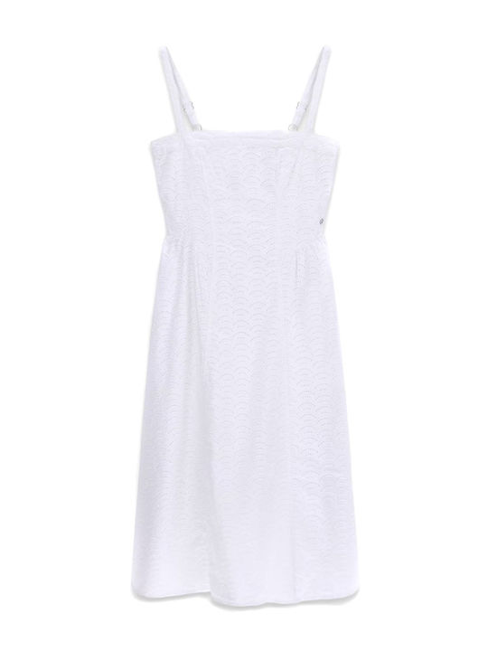 Summer Midi Slip Dress White