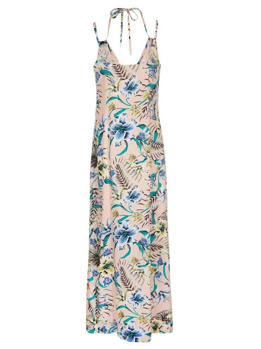 Summer Maxi Dress Beige/Green/Light PInk