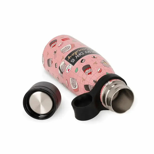Legami Milano Sushi Cat Бутилка Термос Неръждаема стомана 300ml Розова