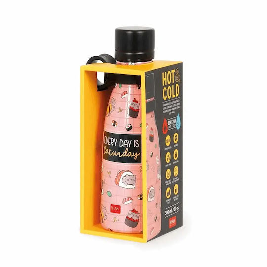 Legami Milano Sushi Cat Бутилка Термос Неръждаема стомана 300ml Розова