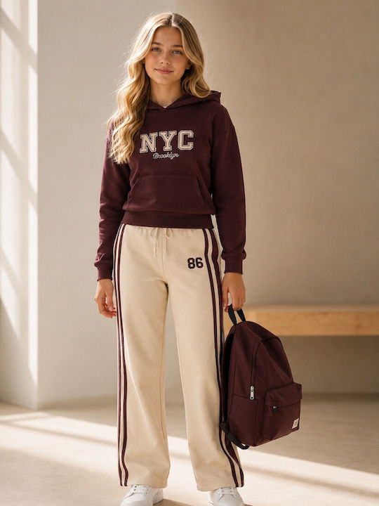 Kids Sweatpants Set Burgundy
