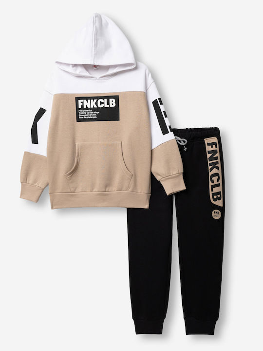 Kids Tracksuits White-Beige-Black 2 Pieces