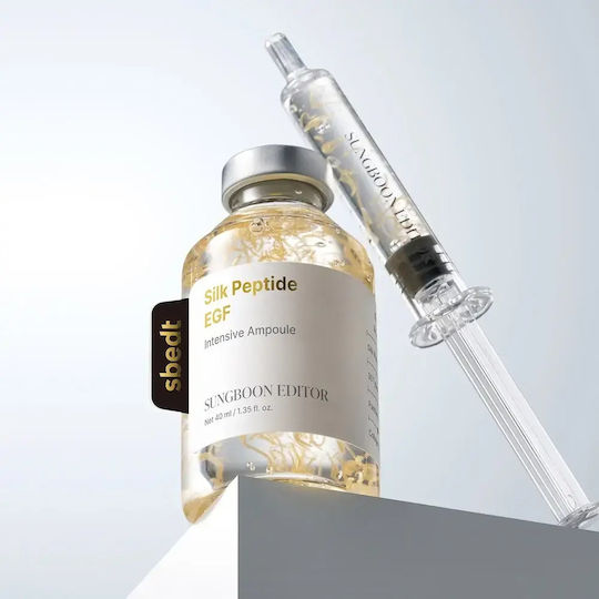 Sungboon Editor Silk Peptide EGF Intensive Anti-Aging Ampoule Face Serum with Peptides & Hyaluronic Acid for Brightening 40ml