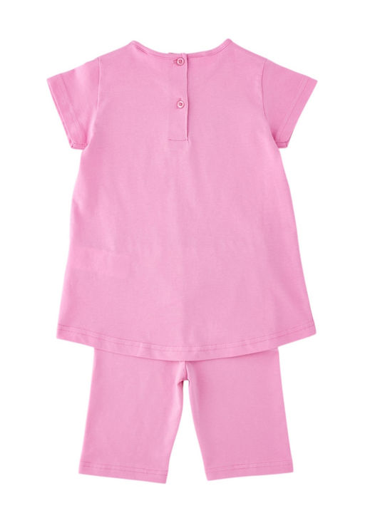 Kids Clothing Set with Leggings Summer 2 Pieces Pink 4.G555 G1-2415