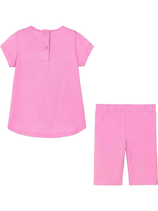 Kids Clothing Set with Leggings Summer 2 Pieces Pink 4.G555 G1-2415