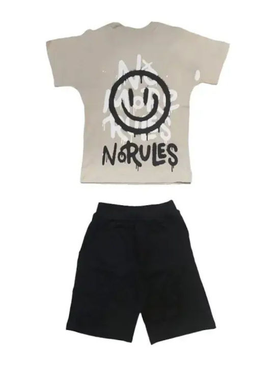 Kids' Set with Shorts Summer 2pcs Beige No Rules