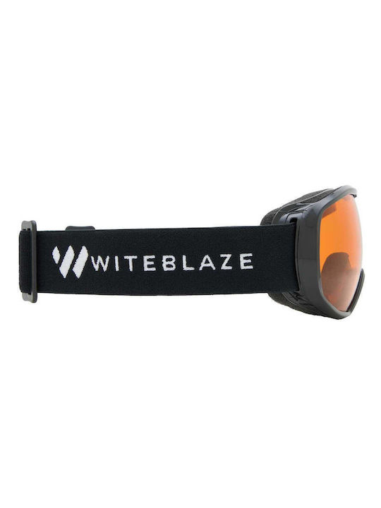 Witeblaze Μάσκα Σκι & Snowboard Παιδική Μαύρη με Φακό σε Μαύρο Χρώμα