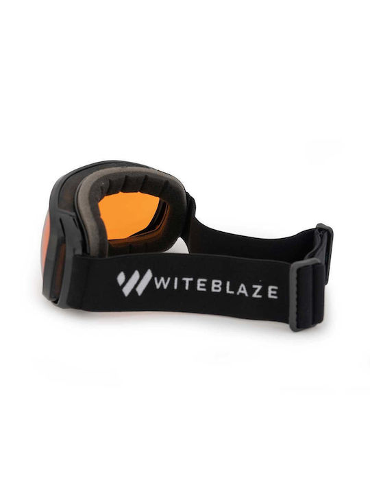 Witeblaze Μάσκα Σκι & Snowboard Παιδική Μαύρη με Φακό σε Μαύρο Χρώμα