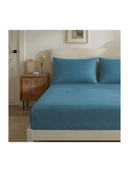 Casa Colori Cearșaf Semi Dublu cu Elastic 120x200+30cm. Benzină