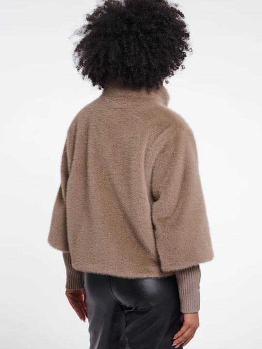 Short Women's Beige Fur