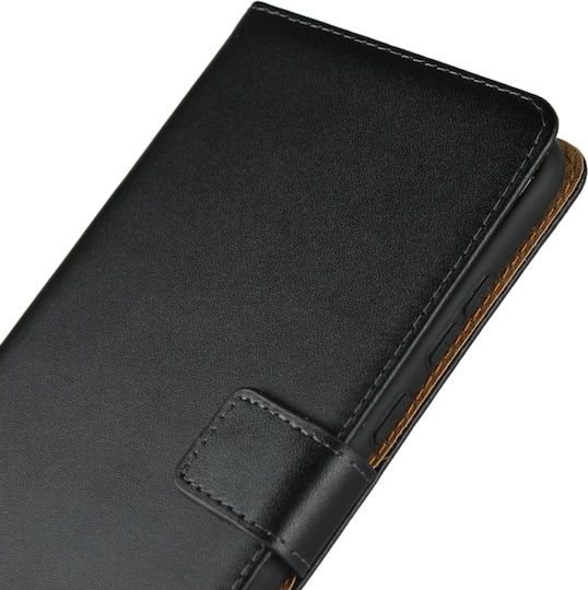 Klappbare Leder / Silikon Brieftasche Schwarz (Honor 8X)