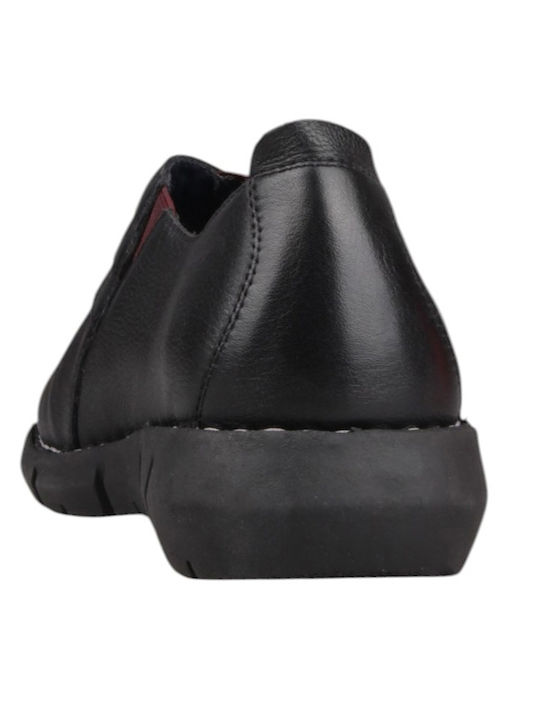 Leather Women's Moccasins In Black Colour