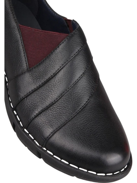 Leather Women's Moccasins In Black Colour